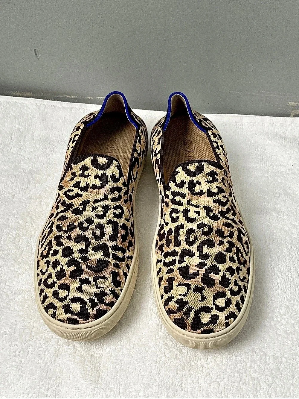 Rothy's The Sneaker Leopard Print Sneakers Brown & Black Like New